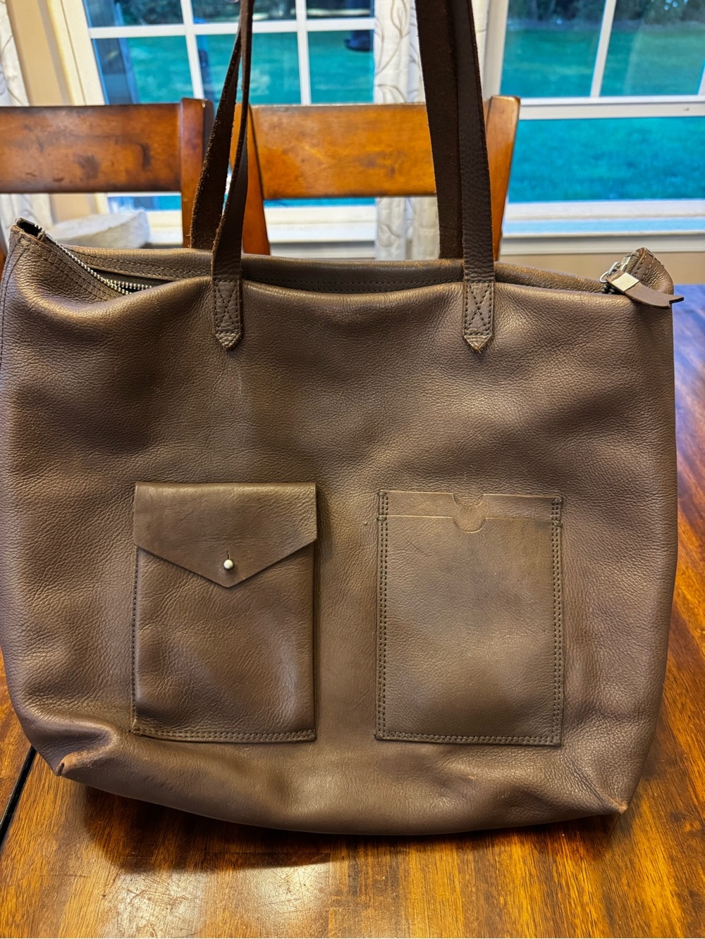 Madewell Leather The Transport Large Bag Satchel Castle Rock